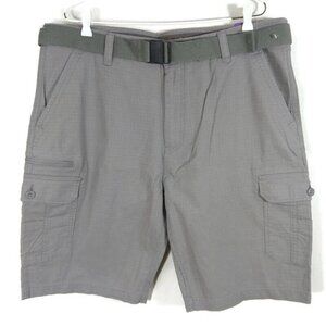 Wear First Men's Free Band Belted Stretch Cargo Work Shorts Gray Size 40 X 11"